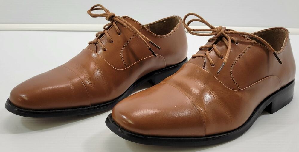 GG) La Milano Italy Collection Men Leather Lace Up Oxford Shoes Brown Size 8.5M